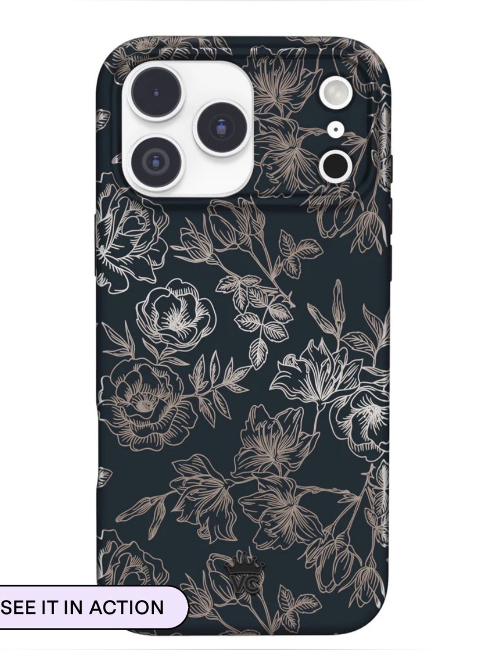 Velvet Caviar Floral Rose Gold Chrome iPhone 14 Pro Case